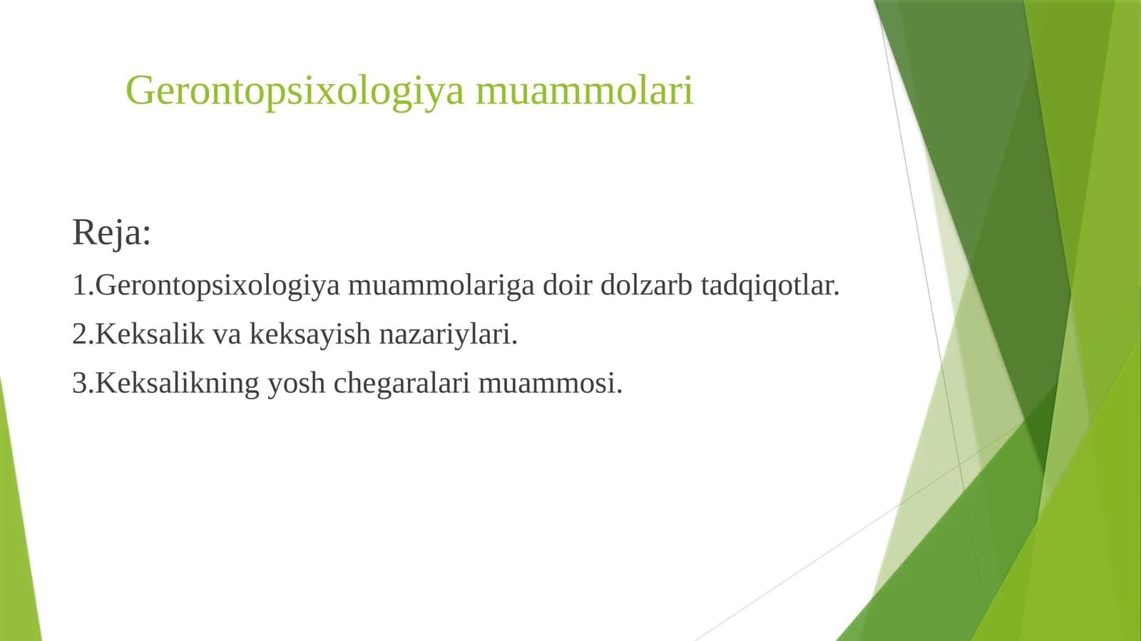 Gerontopsixologiya muammolari
