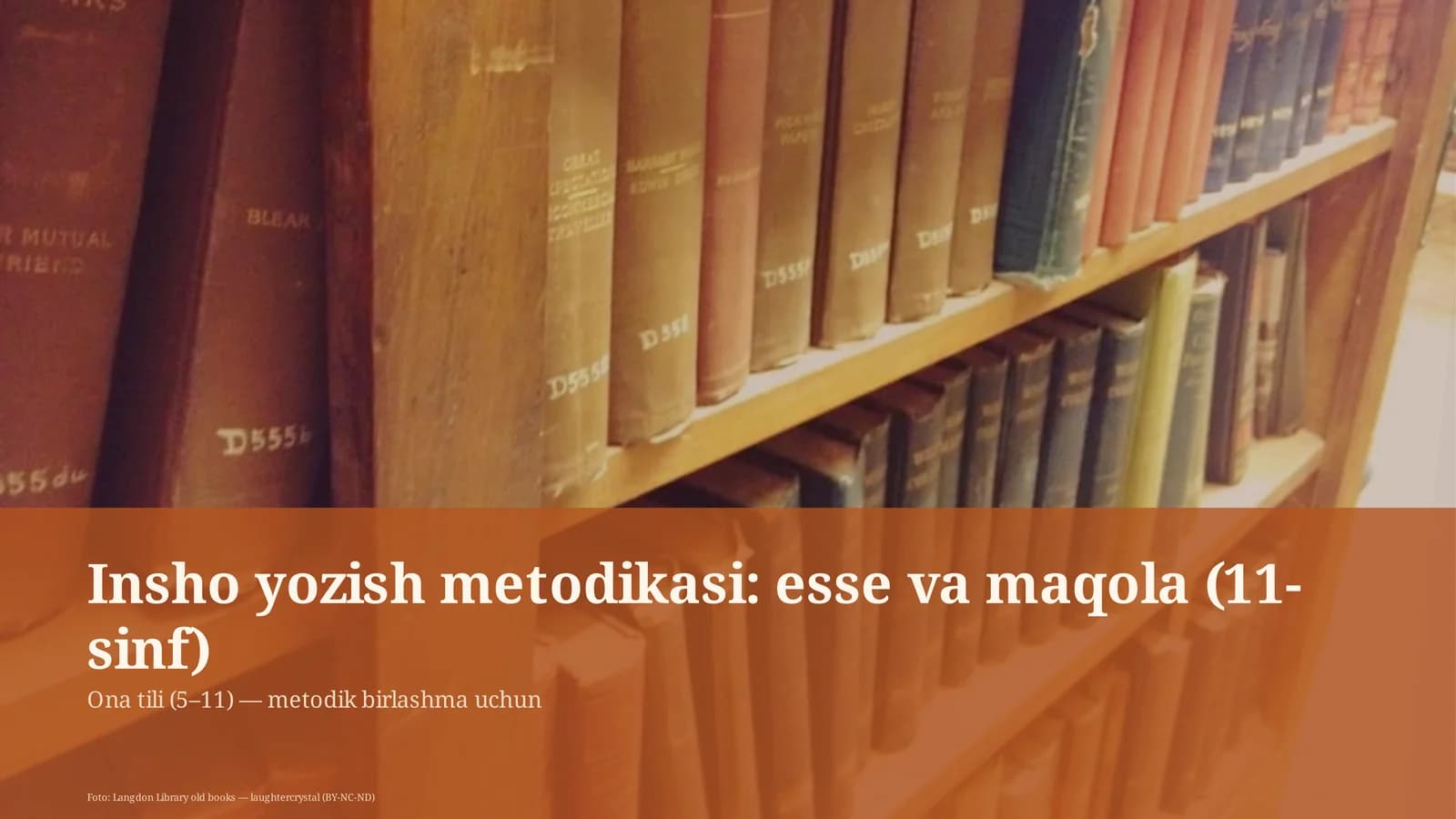 Insho yozish metodikasi: esse va maqola (11-sinf)