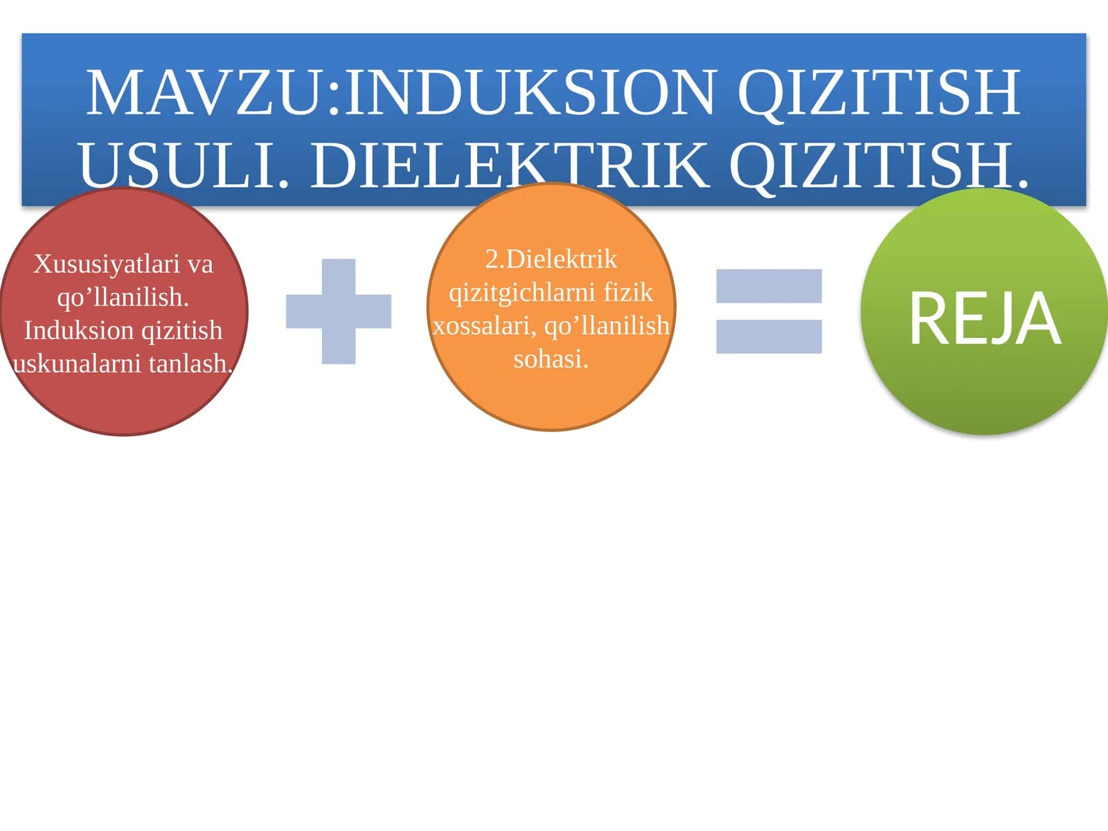 INDUKSION QIZITISH USULI.DIELEKTRIK QIZITISH