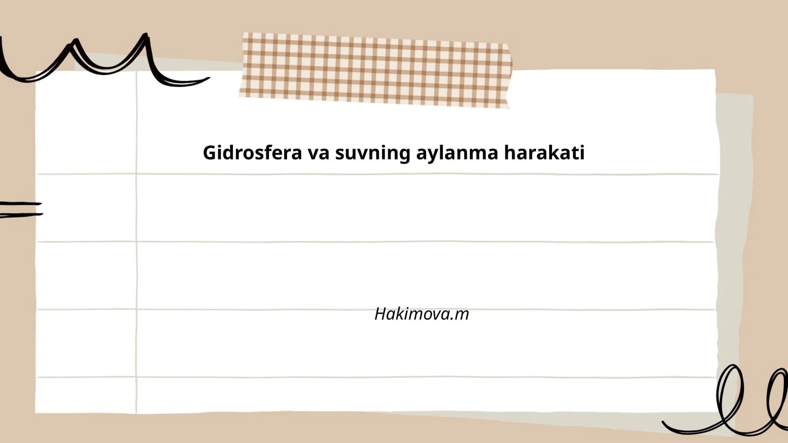 Gidrosfera va suvning aylanma harakati