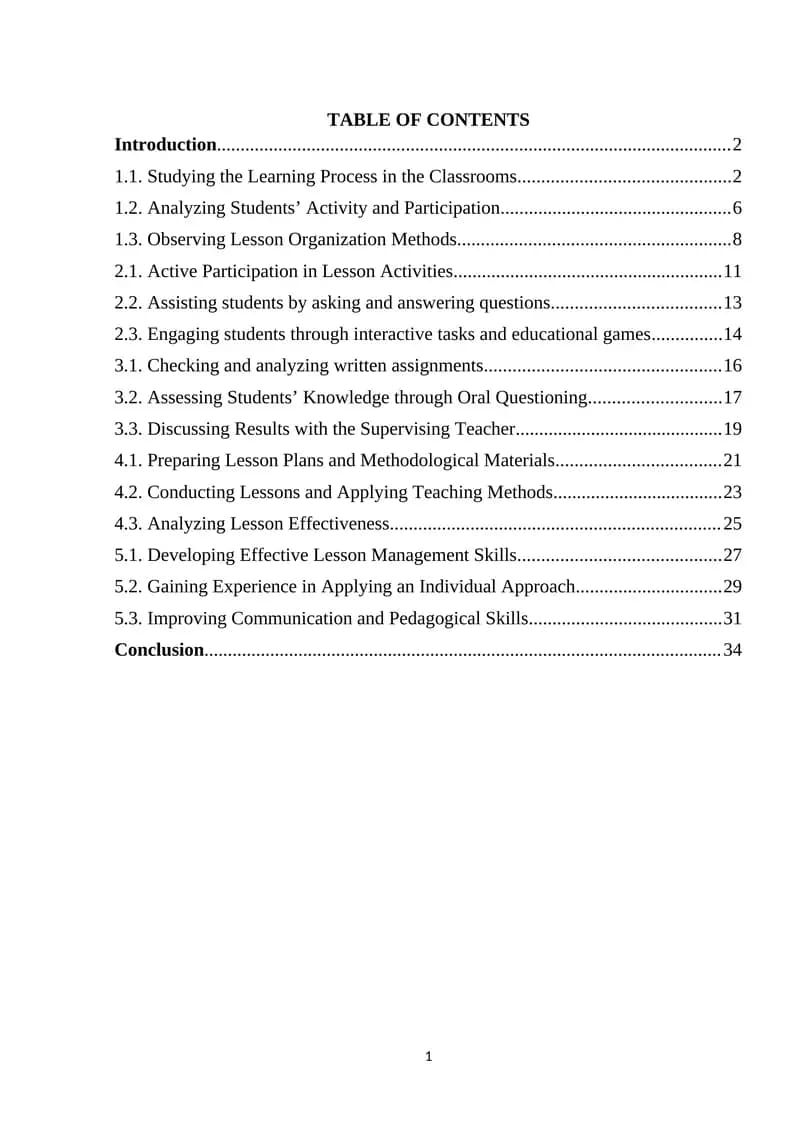 Teaching Internship Report at School No. 299
