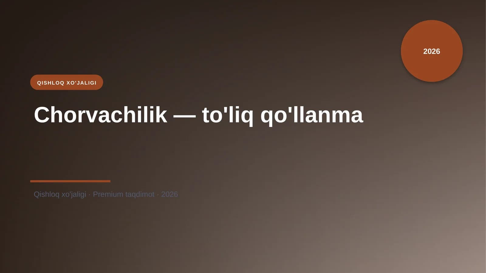Chorvachilik — to'liq qo'llanma