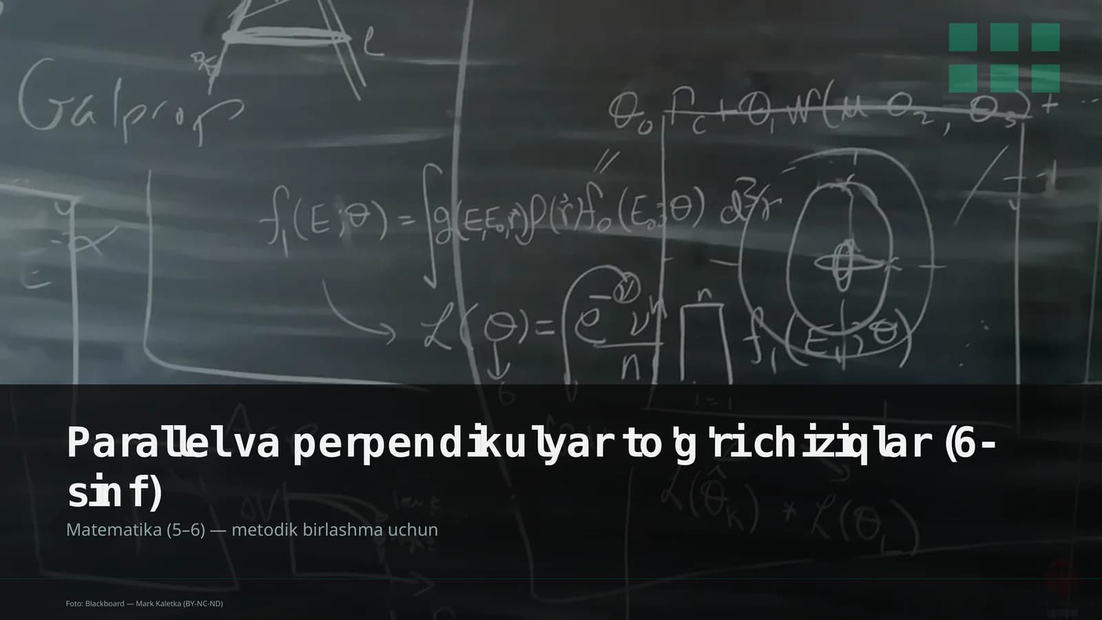 Parallel va perpendikulyar to'g'ri chiziqlar (6-sinf)