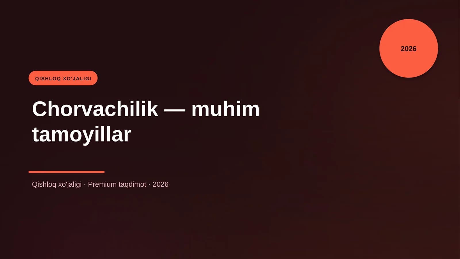 Chorvachilik — muhim tamoyillar