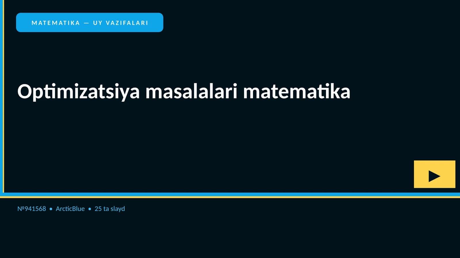 Matematika — Uy Vazifalari