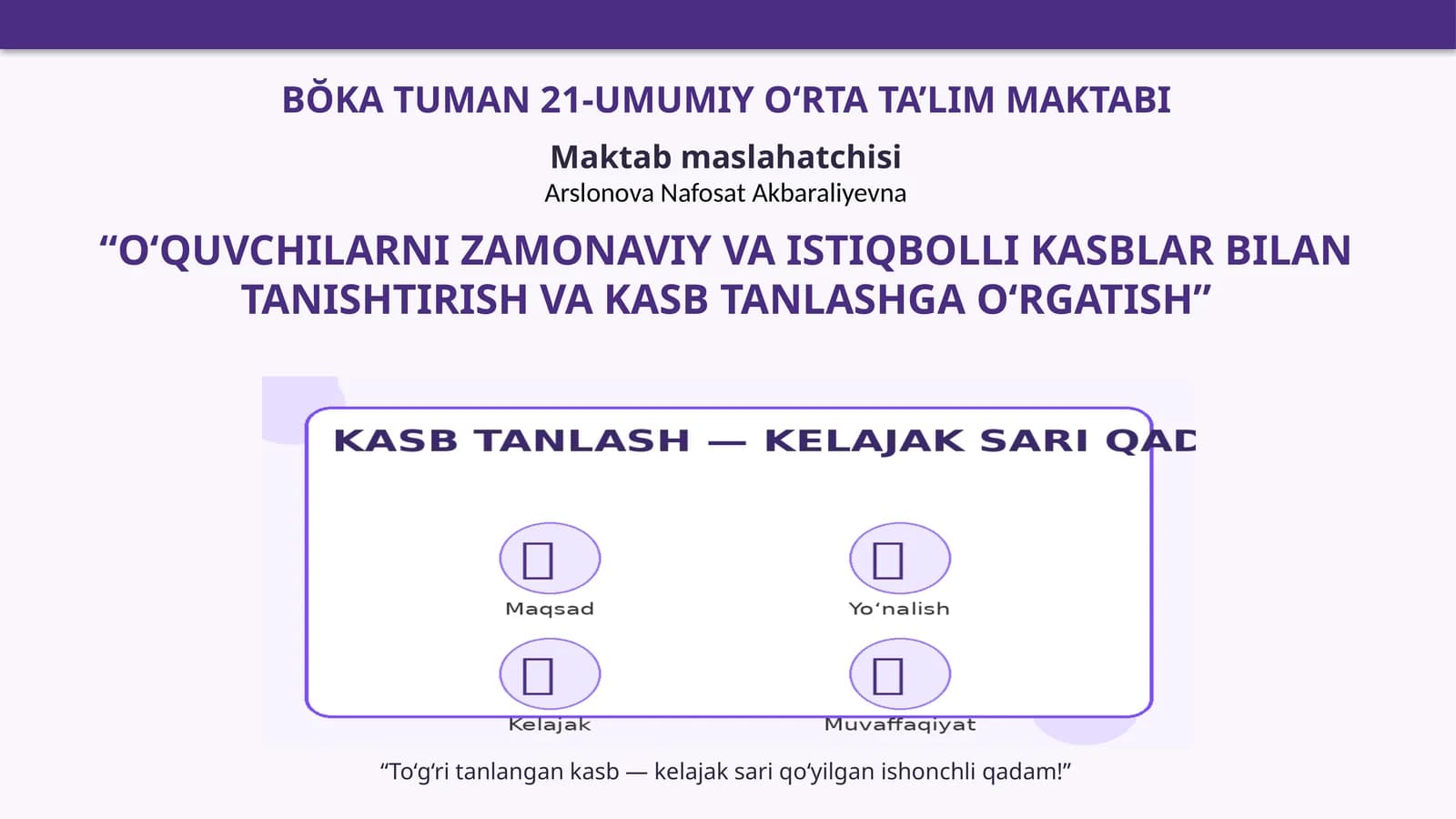 BŎKA TUMAN 21-UMUMIY O‘RTA TA’LIM MAKTABI