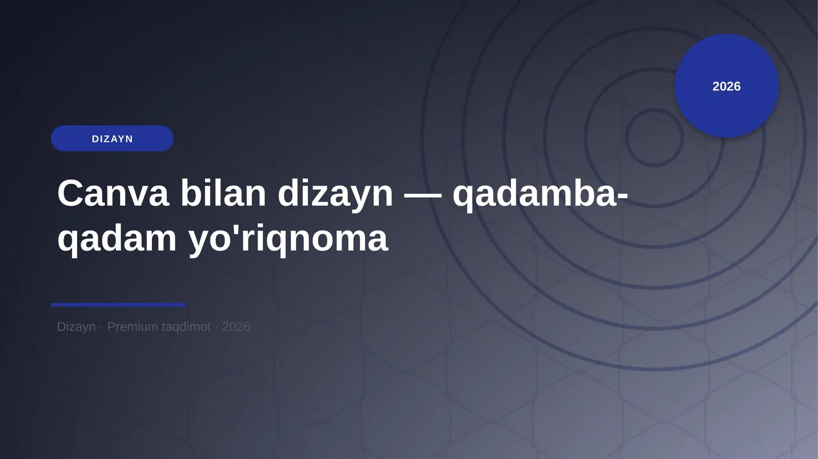 Canva bilan dizayn — qadamba-qadam yo'riqnoma