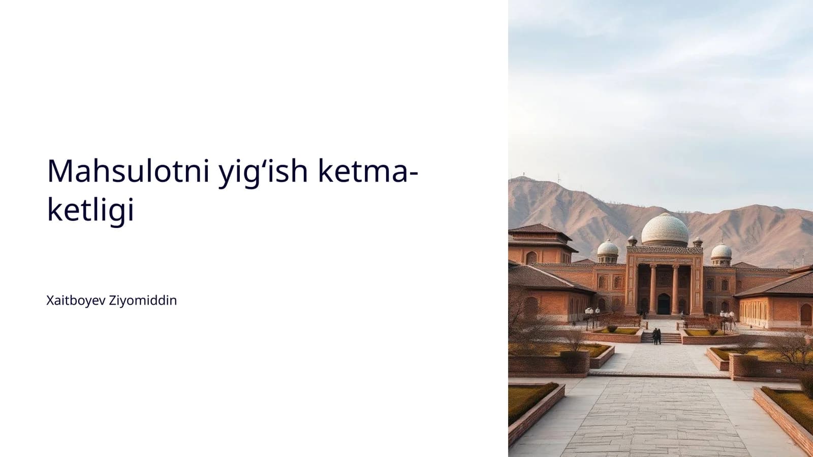 Mahsulotni yigʻish ketma-ketligi