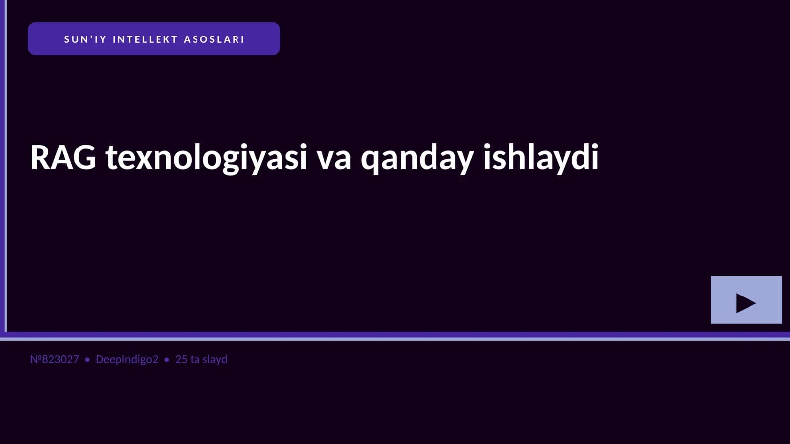 SUN'IY INTELLEKT ASOSLARI