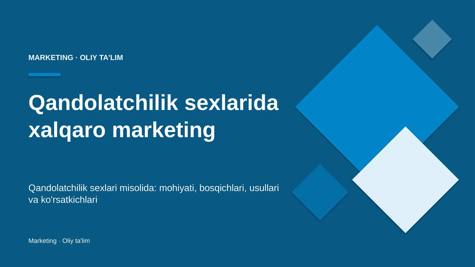 qandolatchilik sexlarida xalqaro marketing 7993