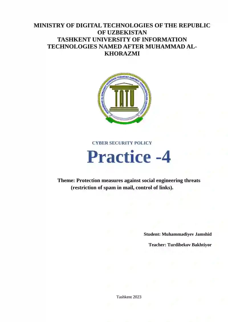 Ijtimoiy Injineriya Tahdidlariga Qarshi Himoyalanoish Choralari