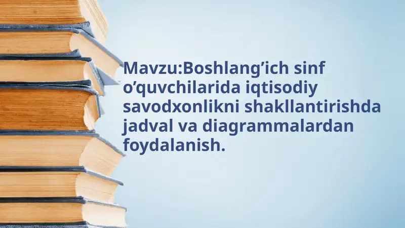 Boshlang’ich sinfda iqtisodiy tarbiya