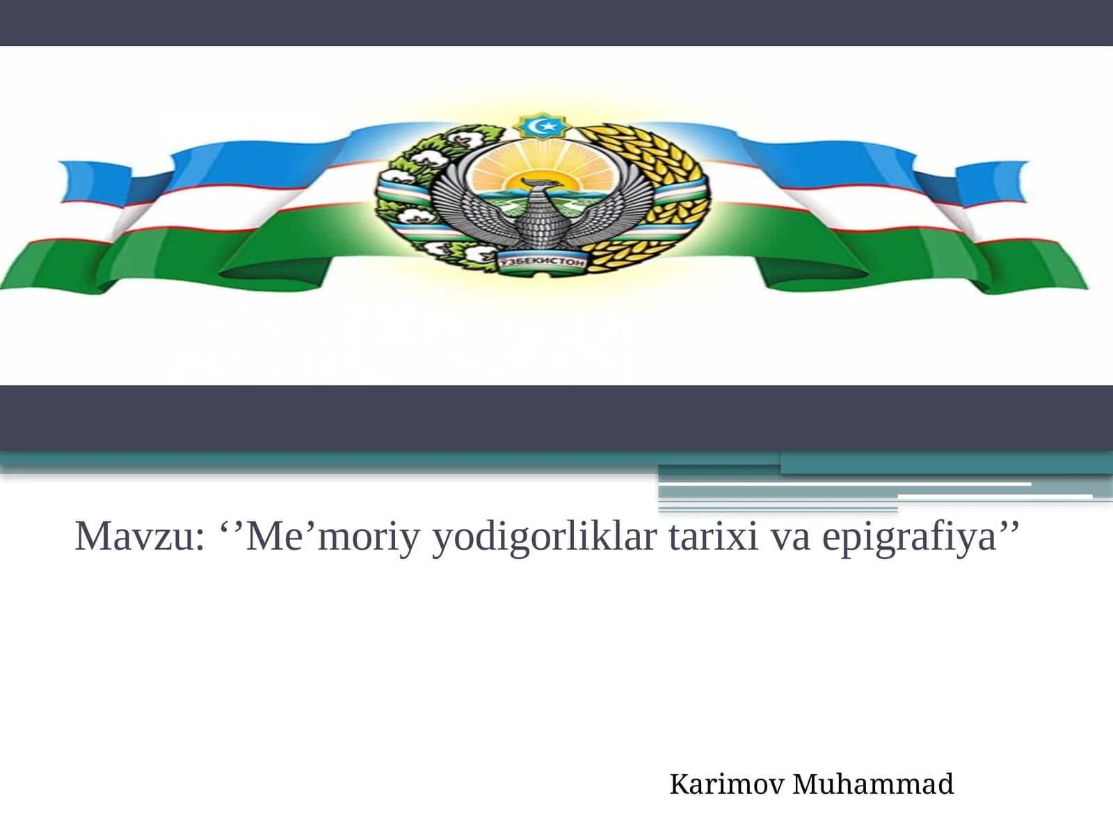‘’Me’moriyyodigorliklartarixivaepigrafiya’’