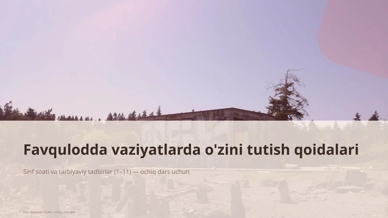 Favqulodda vaziyatlarda o'zini tutish qoidalari