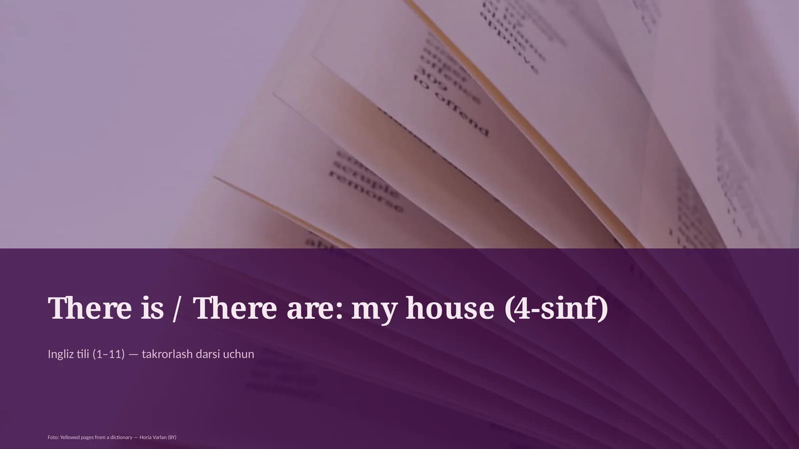 There is / There are: my house (4-sinf)