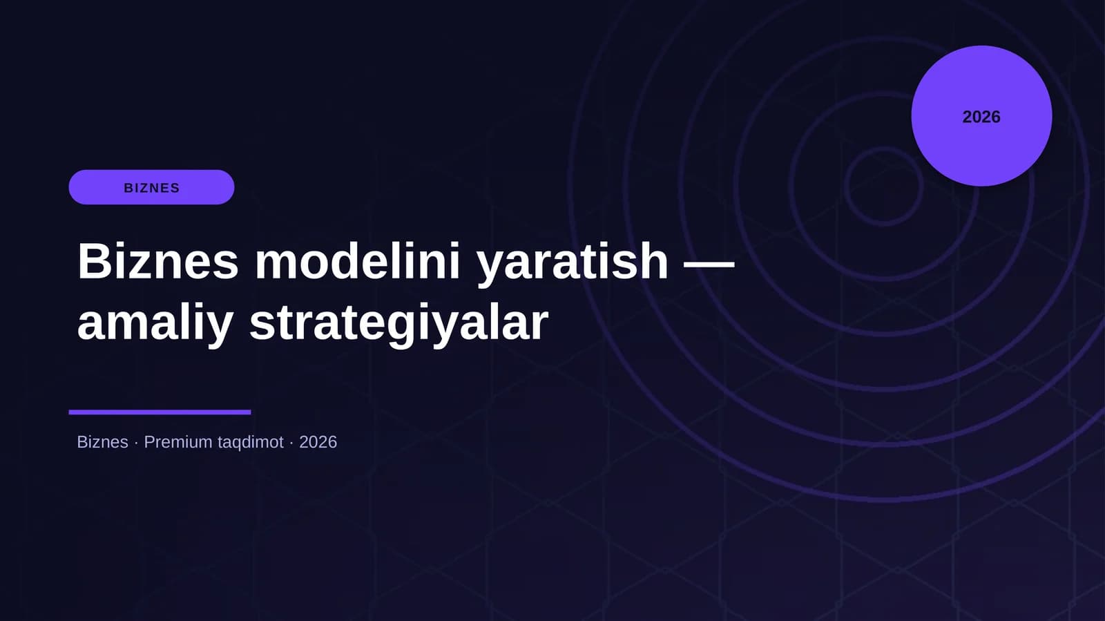 Biznes modelini yaratish — amaliy strategiyalar