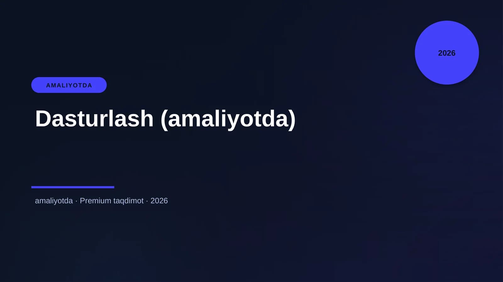 Dasturlash (amaliyotda)
