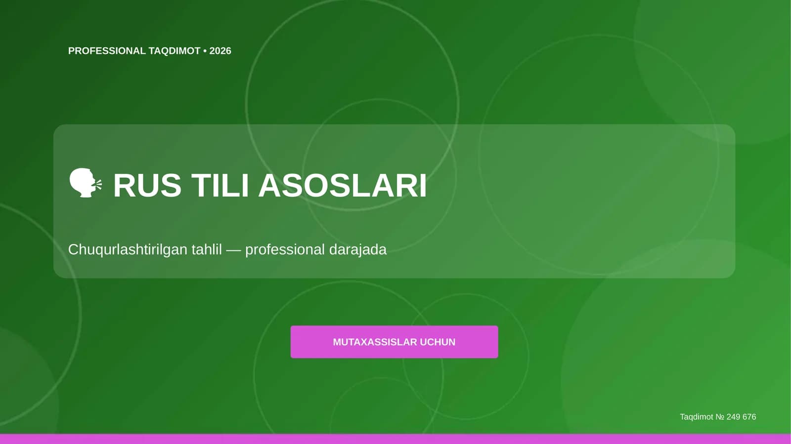 RUS TILI ASOSLARI