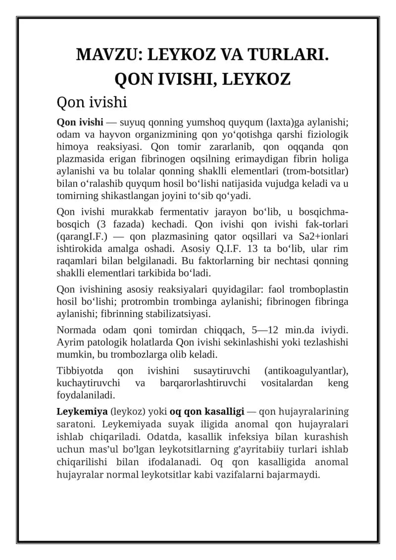LEYKOZ VA TURLARI