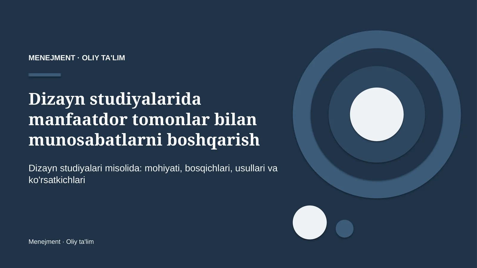 Dizayn studiyalarida manfaatdor tomonlar bilan munosabatlarni boshqarish