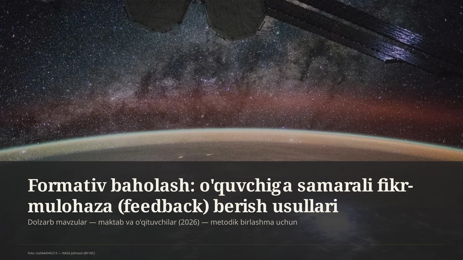 Formativ baholash: o'quvchiga samarali fikr-mulohaza (feedback) berish usullari