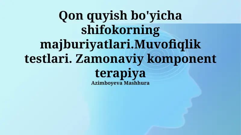 Zamonaviy komponentli terapiya