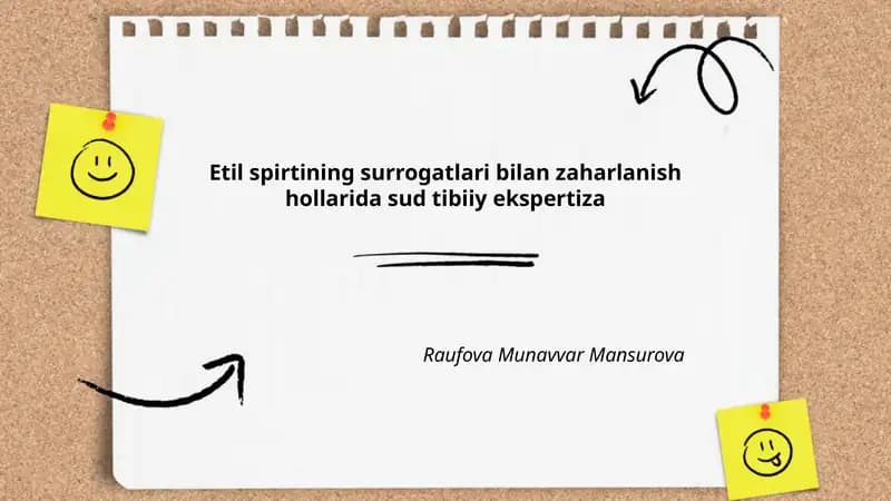 Etil spirtining surrogatlari bilan zaharlanish hollarida sud tibiiy ekspertiza