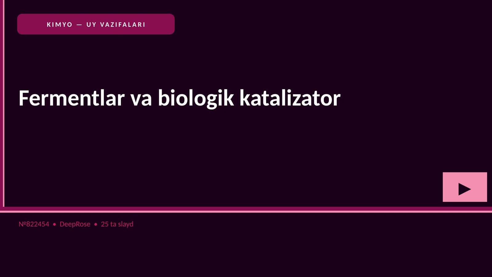 Fermentlar va biologik katalizator