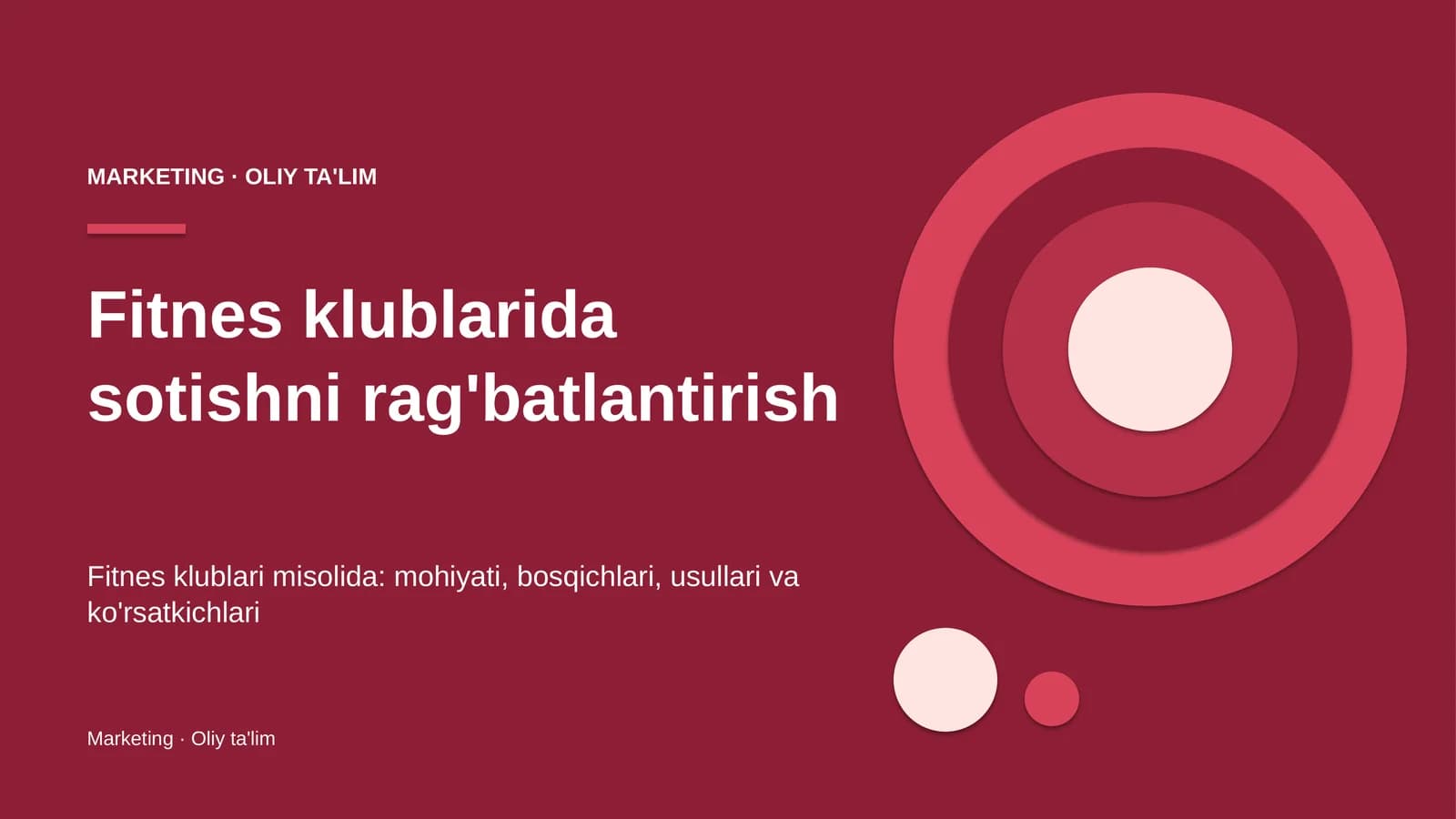 Fitnes klublarida sotishni rag'batlantirish