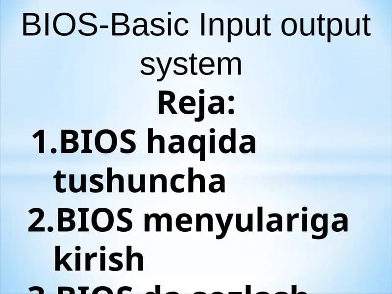 BIOS-Basic Input output system