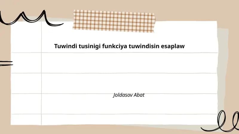 Tuwindi tusinigi va uning matematik taʼrifi