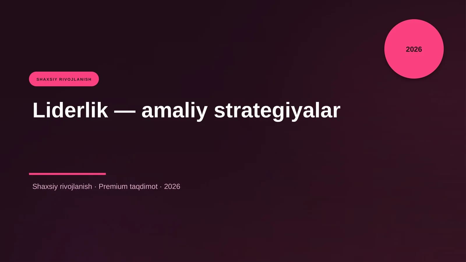 Liderlik — amaliy strategiyalar