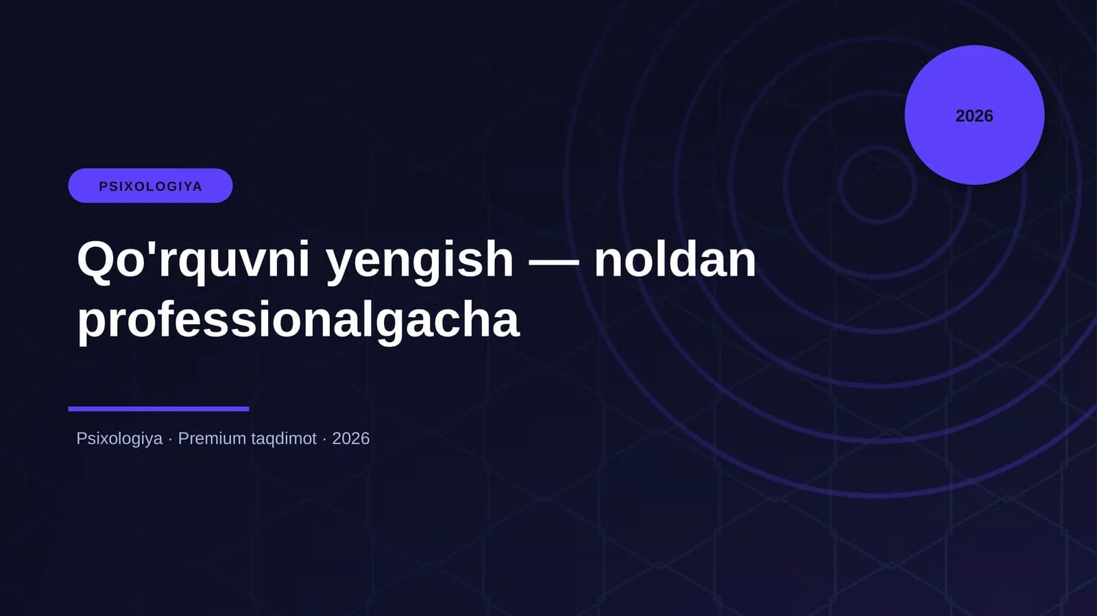 Qo'rquvni yengish — noldan professionalgacha