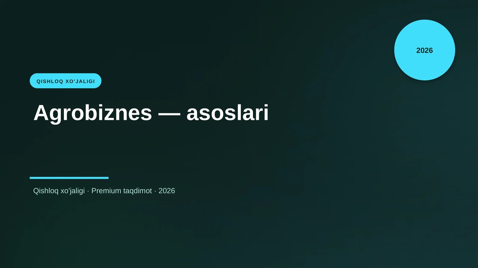 Agrobiznes — asoslari