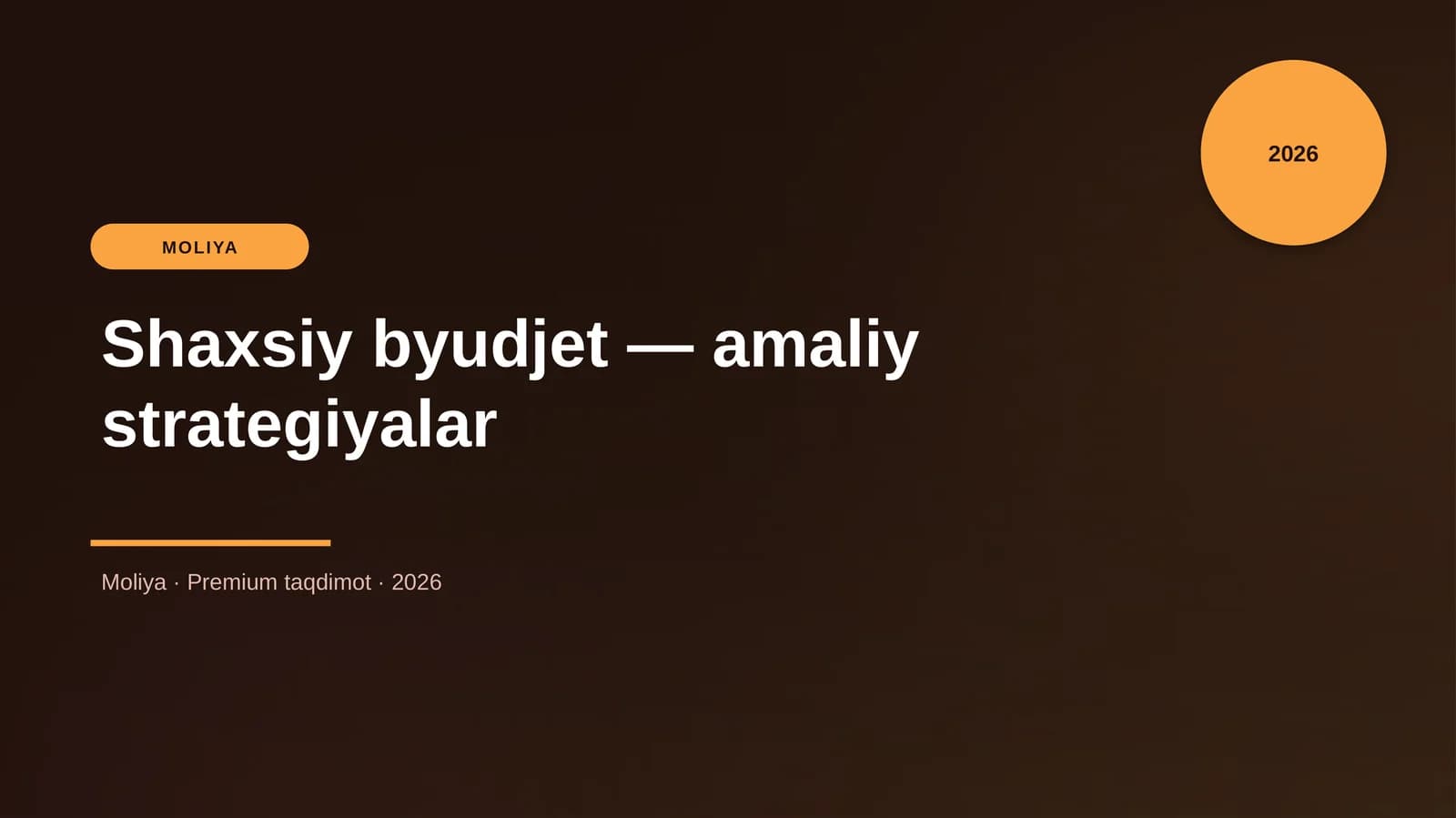 Shaxsiy byudjet — amaliy strategiyalar