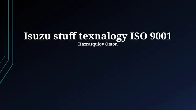 Isuzu's Commitment to Quality: ISO 9001 and Beyond