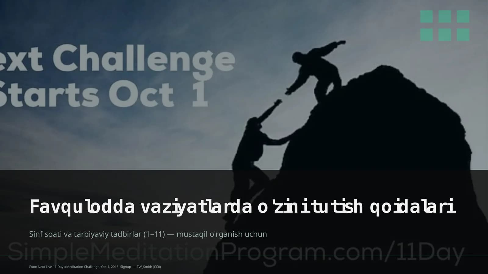 Favqulodda vaziyatlarda o'zini tutish qoidalari