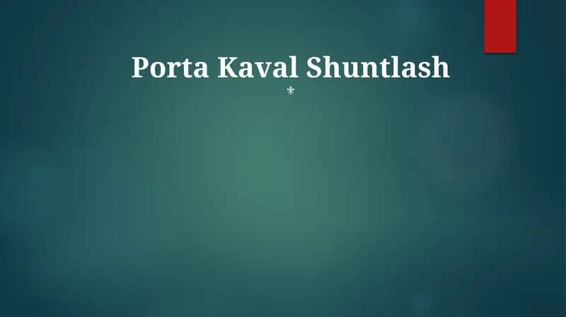 Porta Kaval Shuntlash