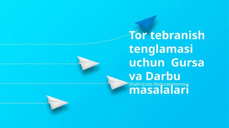 Tebranish Tenglamasi Uchun Gursa va Darbu masalalari