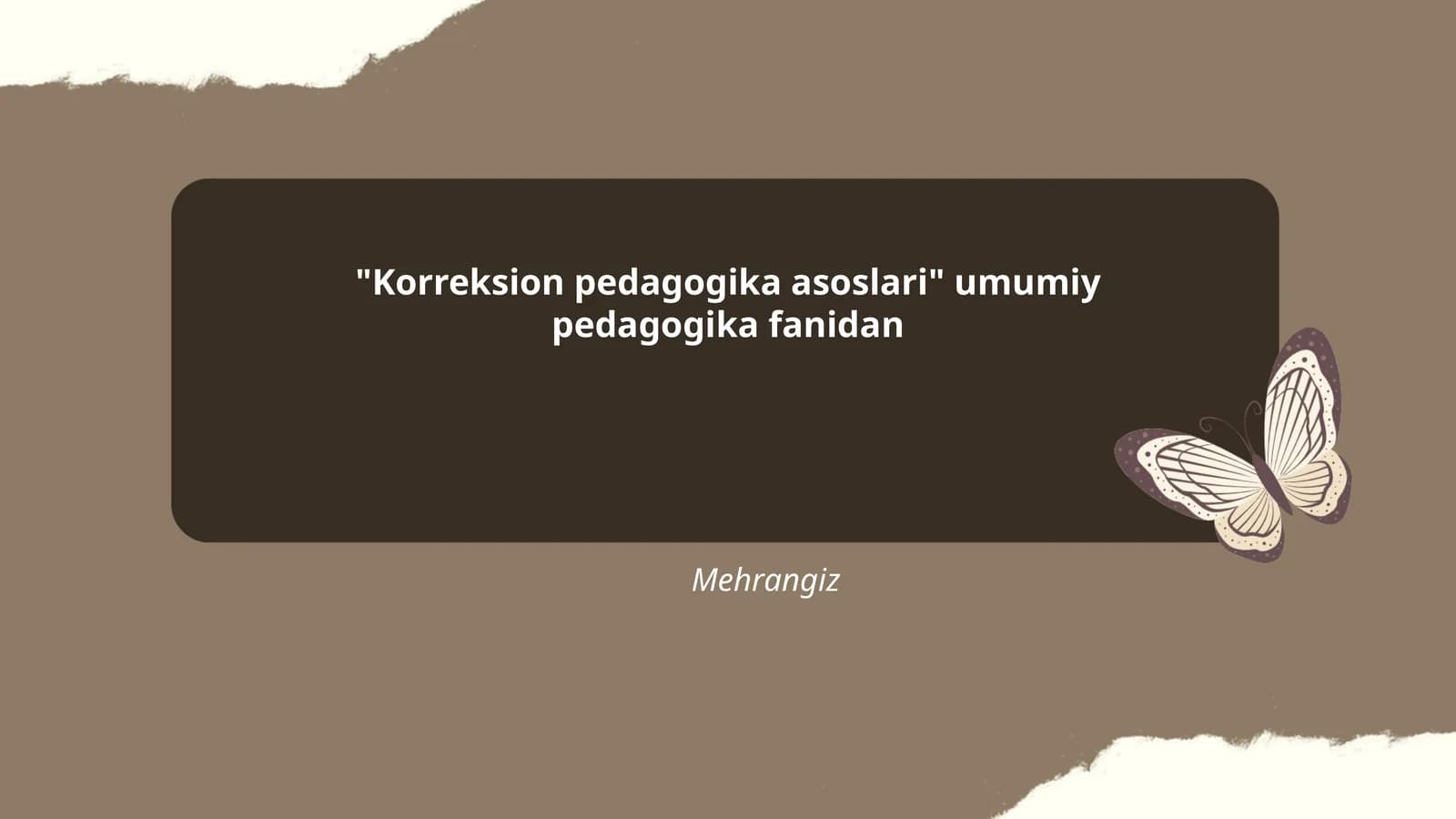Korreksion pedagogika asoslari
