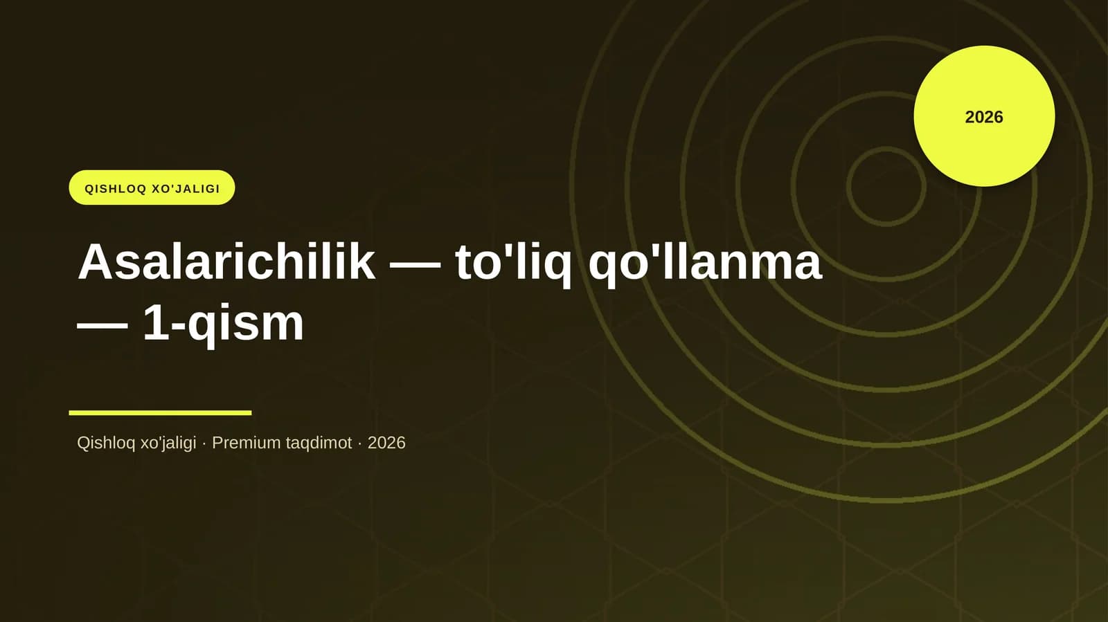 Asalarichilik — to'liq qo'llanma — 1-qism