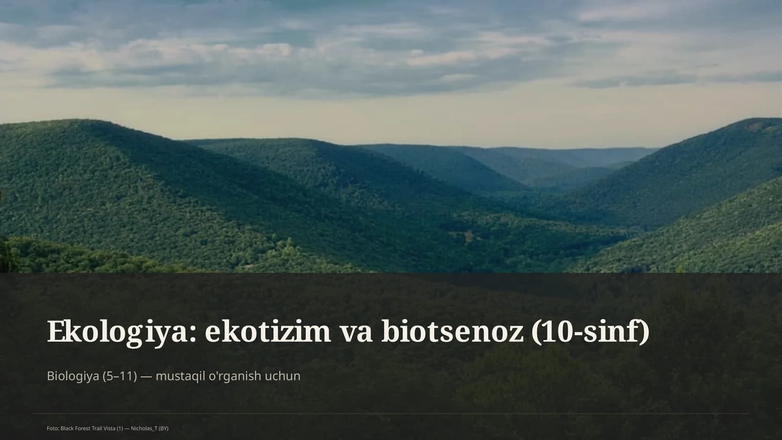 Ekologiya: ekotizim va biotsenoz (10-sinf)