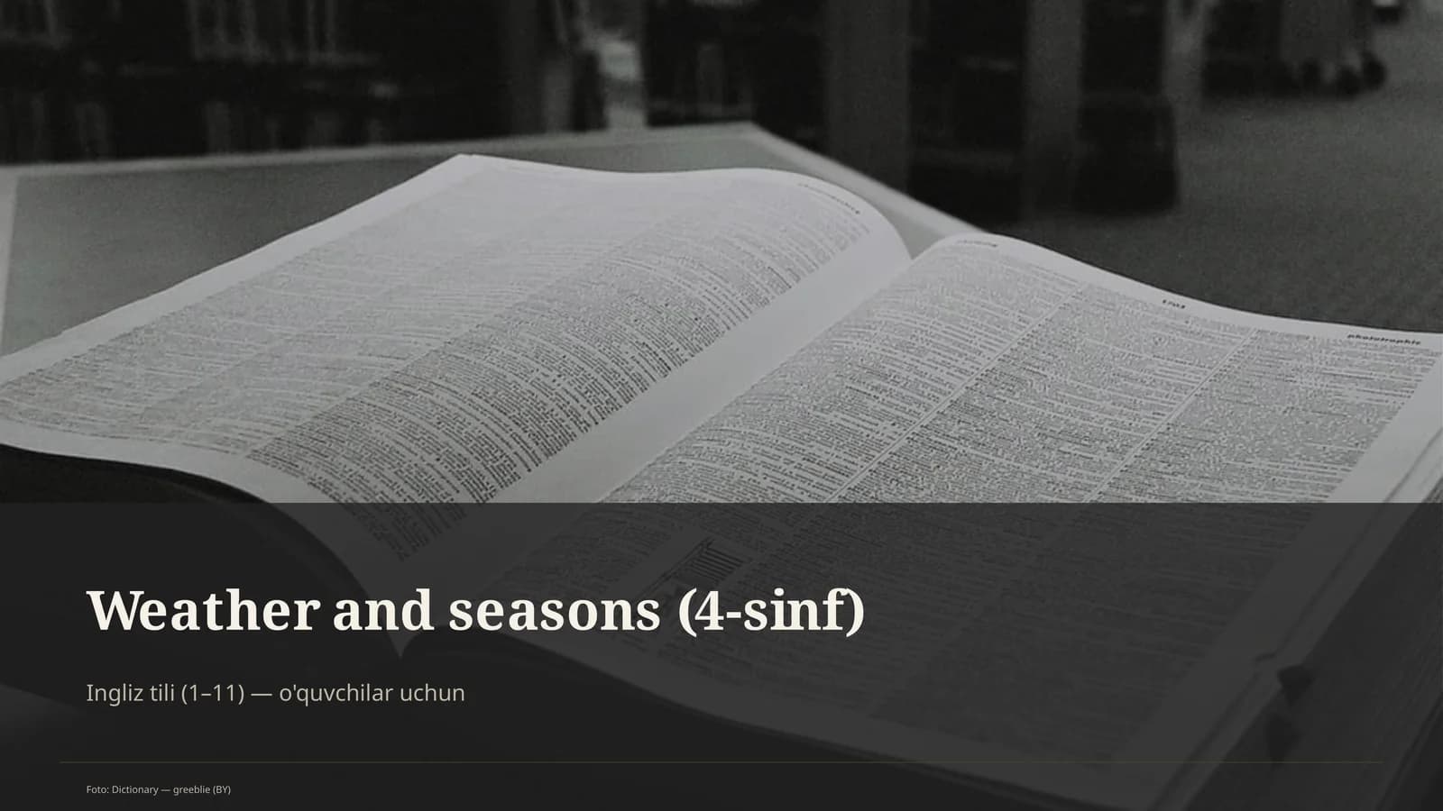 Weather and seasons (4-sinf)