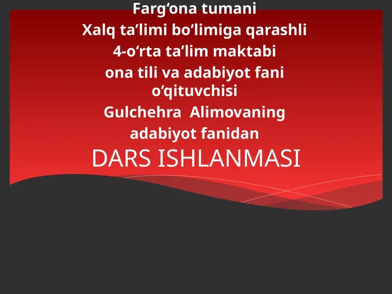 DARS ISHLANMASI