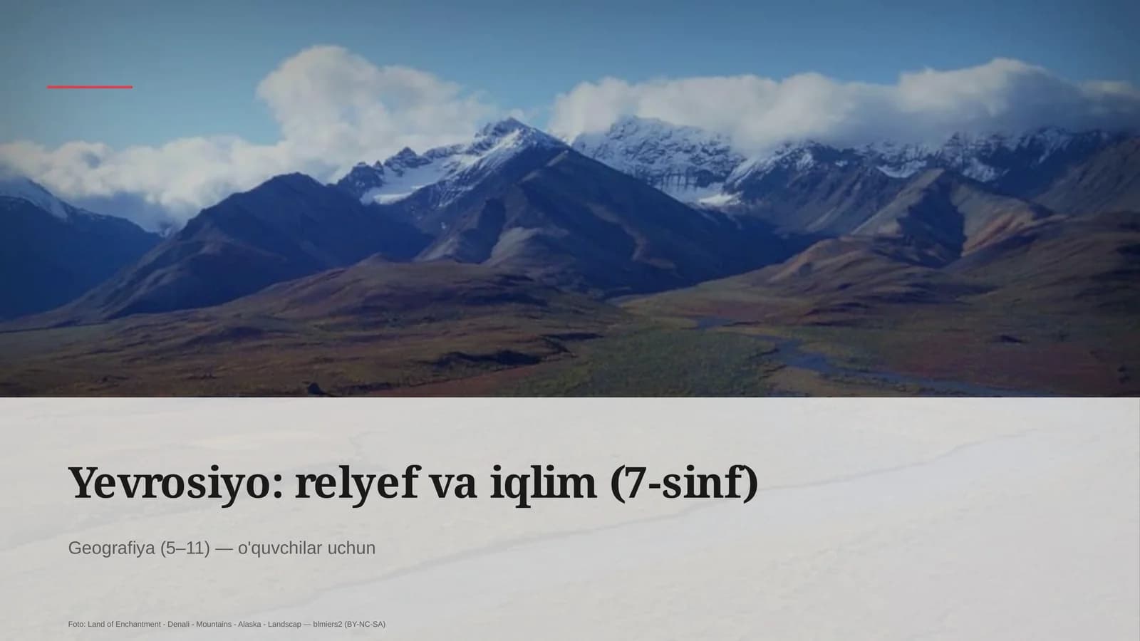 Yevrosiyo: relyef va iqlim (7-sinf)