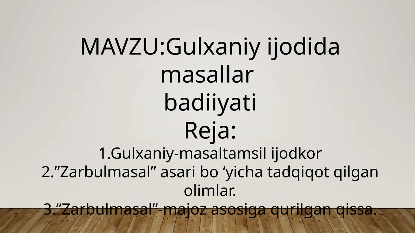Gulxaniy "Zarbulmasal"