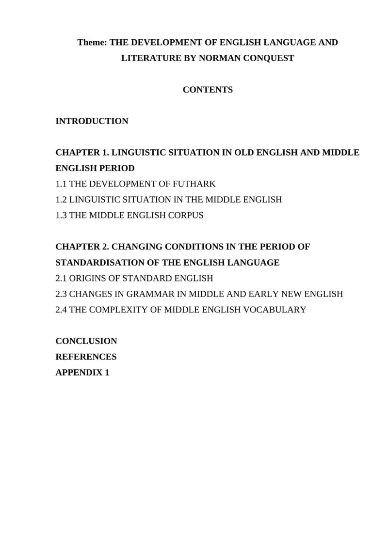 THE DEVELOPMENT OF ENGLISH LANGUAGE AND LITERATURE BY NORMAN CONQUEST