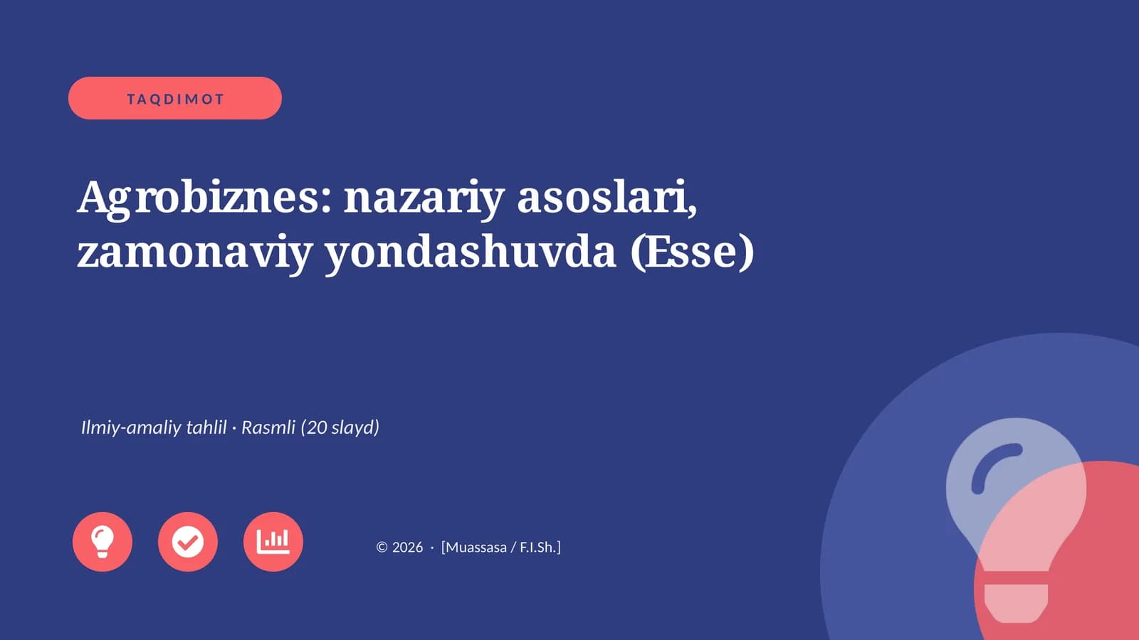Agrobiznes: nazariy asoslari, zamonaviy yondashuvda (Esse)