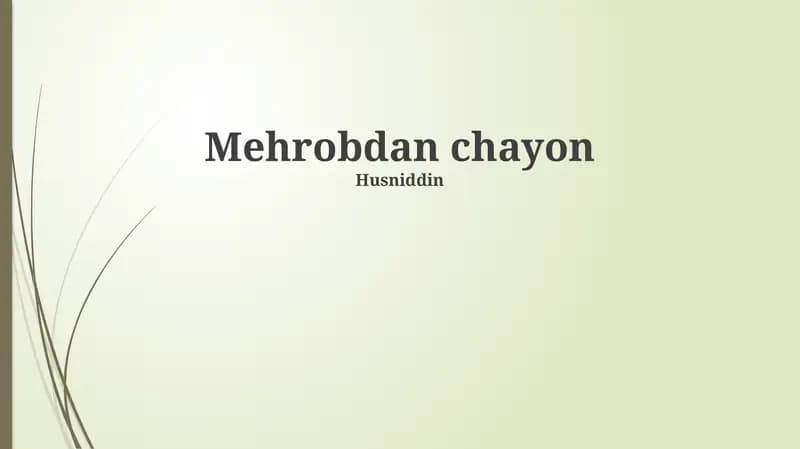 Mehrobdan chayon