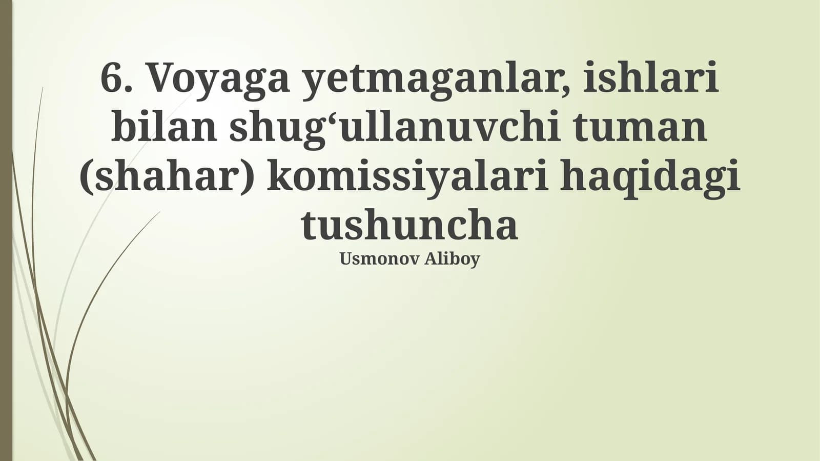Voyaga yetmaganlar, ishlari bilan shug‘ullanuvchi tuman (shahar) komissiyalari haqidagi tushuncha